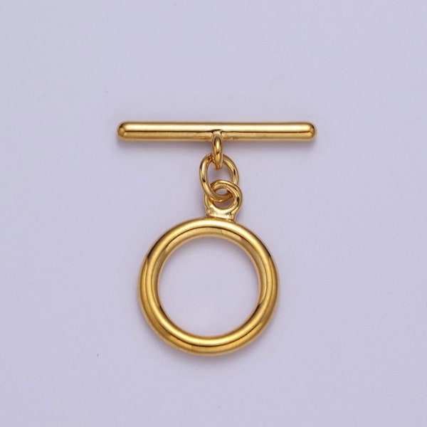 Classic 24k Gold Filled Round Toggle Clasp, Jewelry Clasp OT Clasp Findings L-708