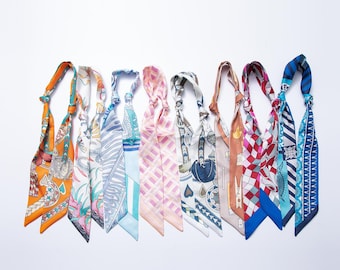 Assorted colors Narrow scarf for scarf necklace making Hair Bag Purse Scarf Accessories For Jewelry Making WA-988