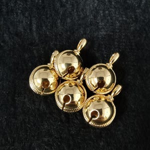 1pc 24k gold  bell pendant charm, tinkle jingle bell pendant charm, white gold/ pendant charm diy jewelry, 22x13mmchgf-1185