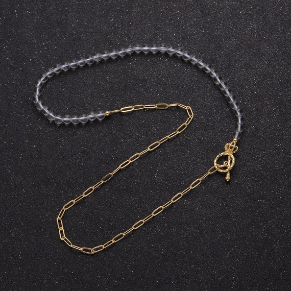 Half bead 2024 half chain necklace