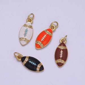 Mini gold football charm for super bowl party | diy piece | comes in white black orange brown | n-925 ~ 928