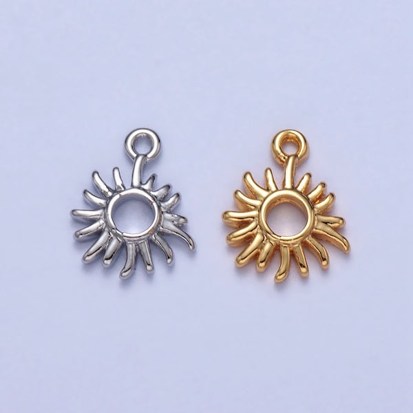 Mini Gold Sun Charm Celestial Charm Bohemian Yogi Charm Jewelry Finding Silver Sun Ray Charm for Necklace Bracelet Earring Supply AC040