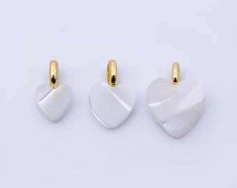 24k Gold Filled White Shell Pearl Charm Dainty Beach Inspired Pendant DIY Jewelry Supply for Necklace or Bracelet Minimalist Gift | P1948