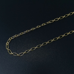 24K Gold  Rolo Cable Paperclip Chain by Yard, Link Cable Rolo Elongate Chain, Wholesale bulk Roll Chain for Jewelry Making,Roll-386