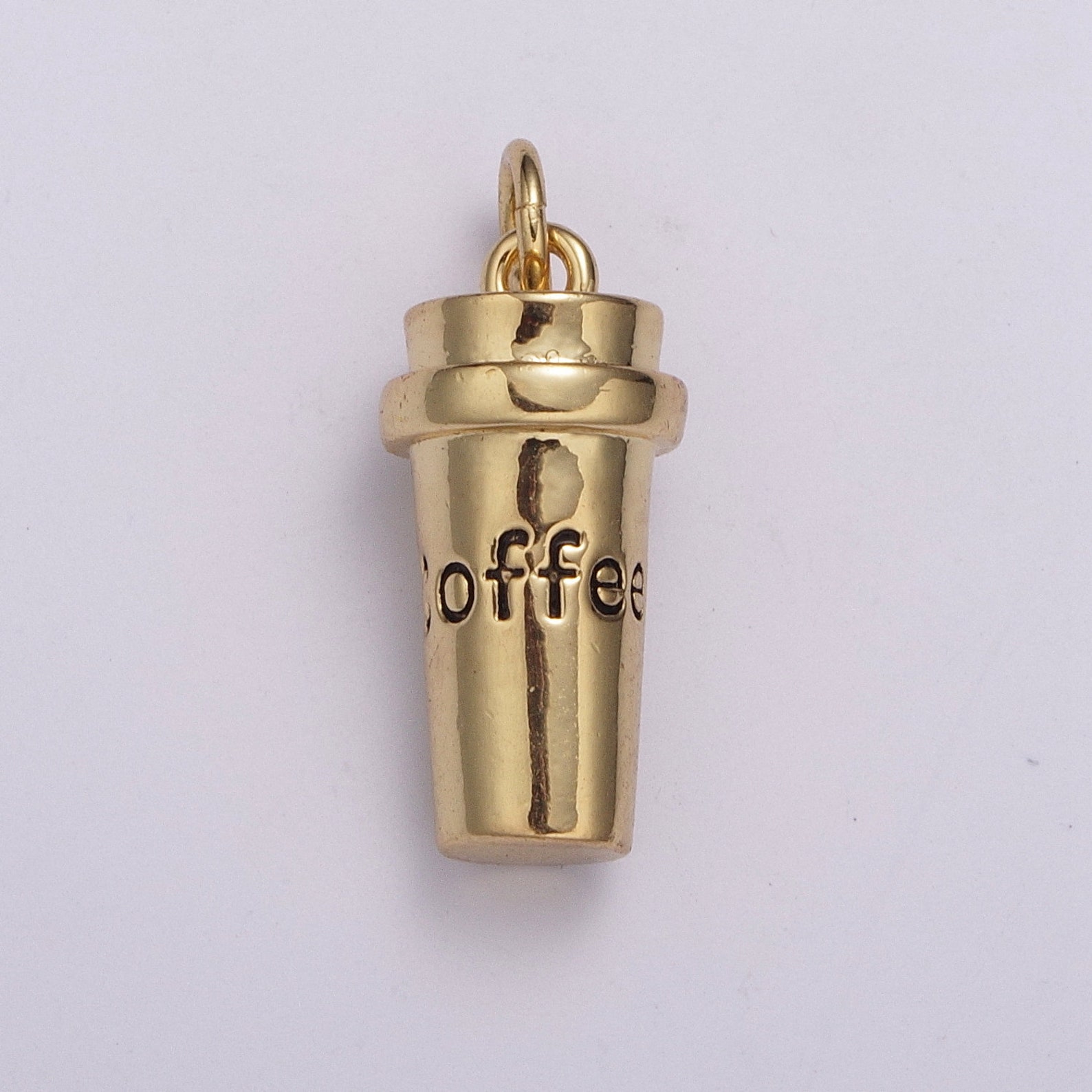 Coffee Gold Shell button - 2Pcs
