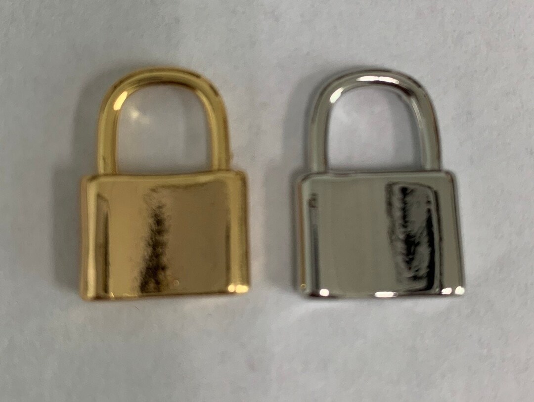 24k Gold Padlock Charm Pendant, White Charm Necklace for Statement