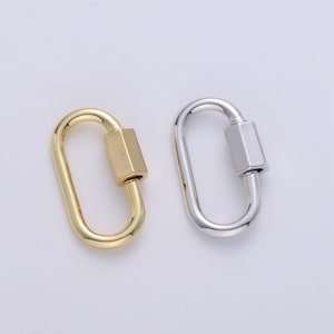 1 Stück kleine Karabiner Schraubverschluss, Schraubverschluss oval, ineinandergreifende Ovalspange, ovale Spangen, gold, silber für Armband Halskette supp-263