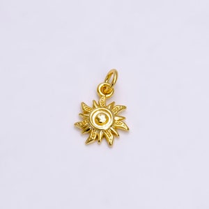 16K Gold Filled Spiral Celestial Sun Ray Dotted Minimalist Add-On Charm | AC1171