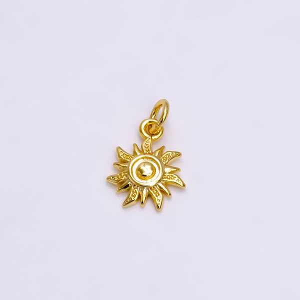 16K Gold Filled Spiral Celestial Sun Ray Dotted Minimalist Add-On Charm | AC1171