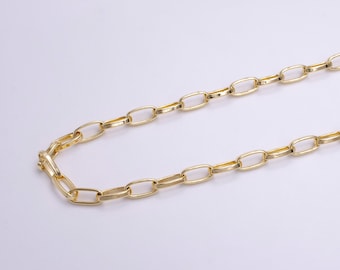 16k gold filled 6mm cable chunky statement unfinished chain for jewelry making | roll-1378