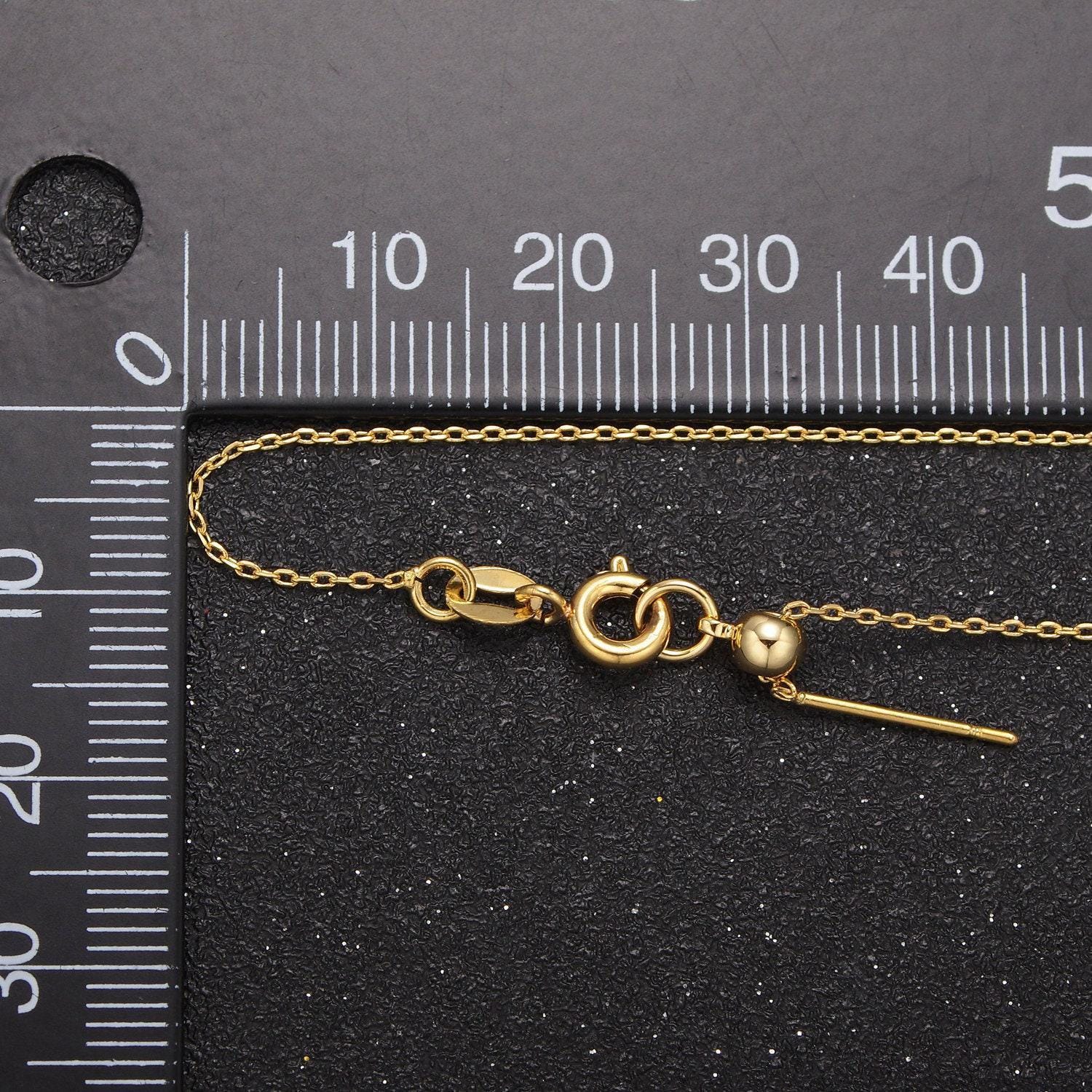 Adjustable Necklace 19 Inch Ready to Wear 24k Gold Filled Cable