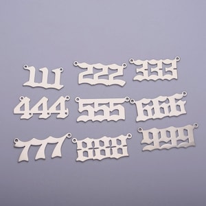 Silver angel number charm connector lucky number for necklace bracelet component | g605-609
