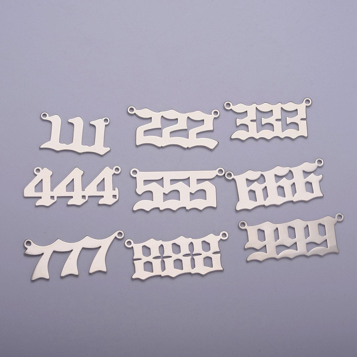 Silver Angel Number Charm Connector Lucky Number for