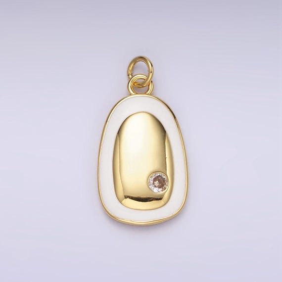 オパール チャーム 14Kゴールド / Opal Oval Cabochon Solitaire