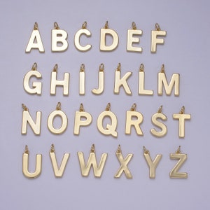 14k Gold Filled Minimalist Font Initial Letters Pendant Charm Wholesale Jewelry Supply Personalized Alphabet Name Findings "big" W-068