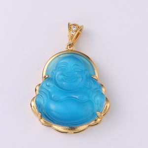 1x Gold Buddha Pendant Laughing Buddha Buddhism Religious Jewelry Making Statement Necklace Jewelry Making Supply,O152, O157, O162 Aqua