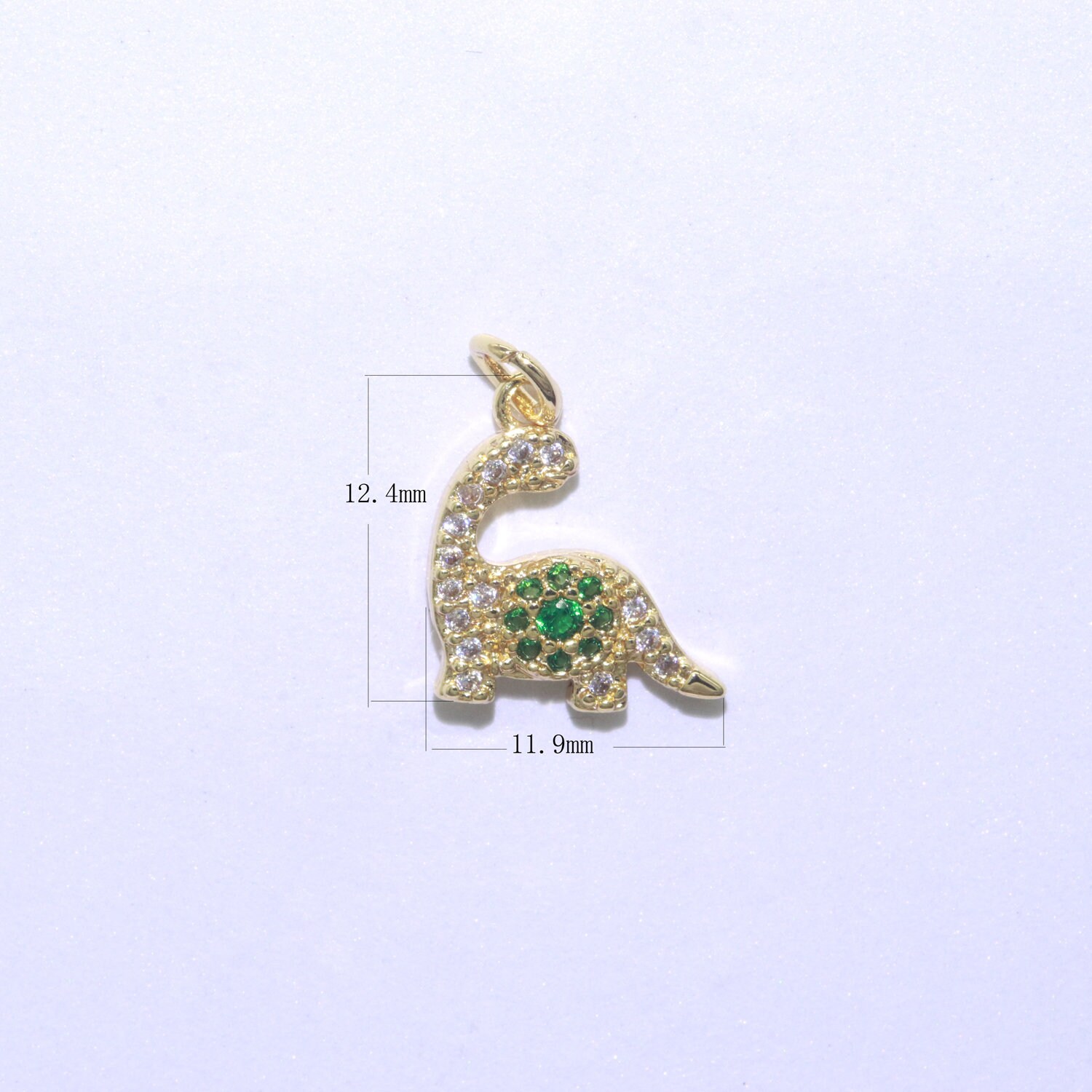 Tiny brontosaurus Charm Gold dinosaur pendant. Jurassic animal | Etsy