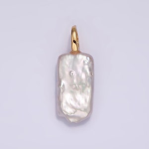 Natural Freshwater Pearl Charm Organic Shaped Gold Filled Pearl Charm 1 Piece Jewelry Making Supplies P1604