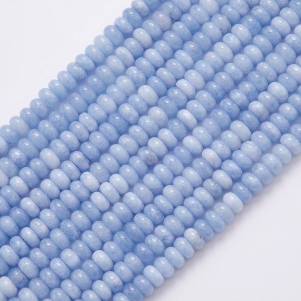 8mm Multicolor Blue Calcite Natural Gemstone Rondelle Bead Strand Finding | WA-415