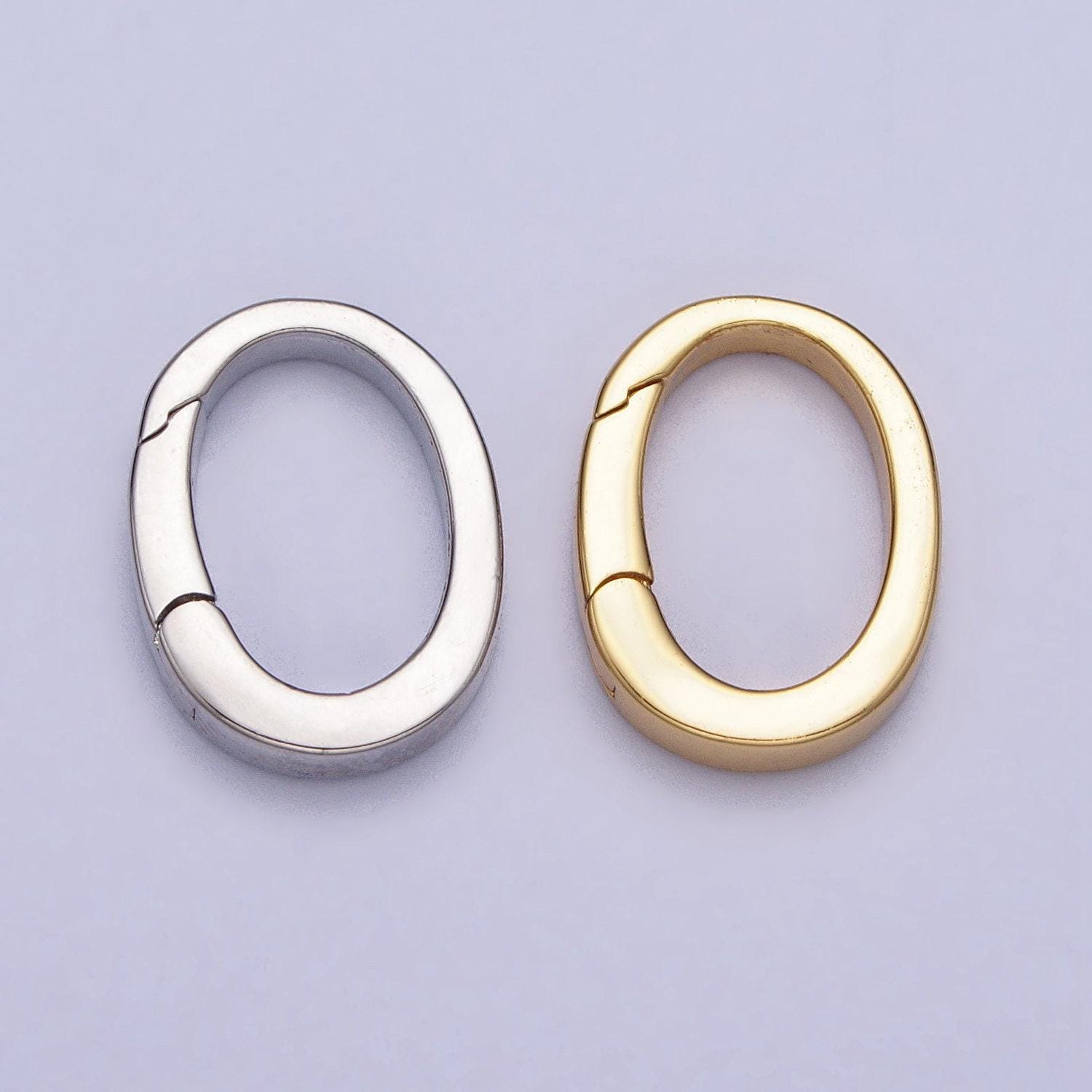Mini Gold Spring Gate Ring, Push Gate Ring 13.4 X 17.5mm Oval Ring ...