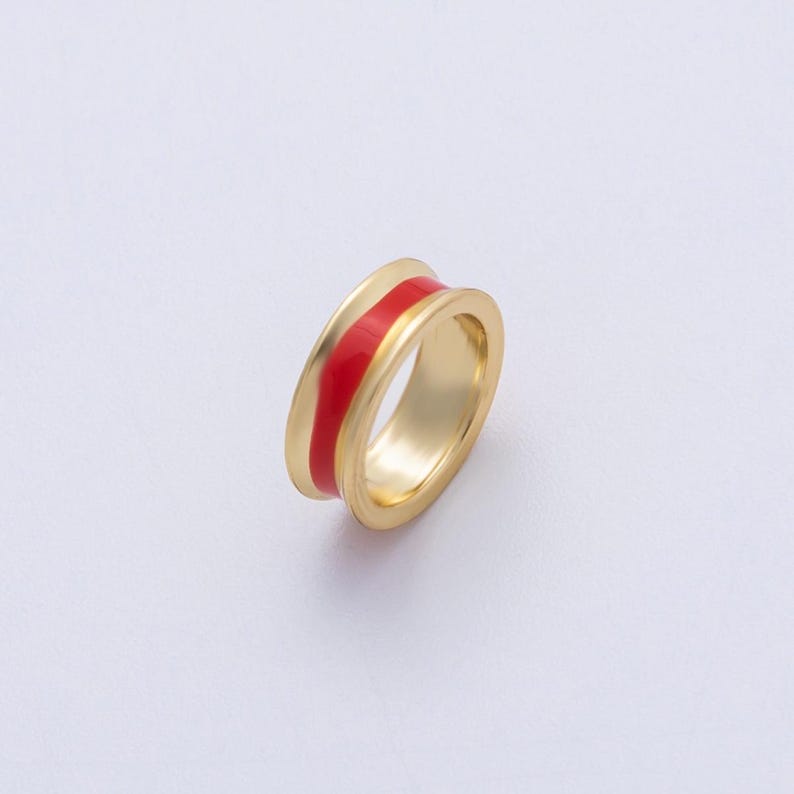 Perles d'espacement gros trous rondelles remplies d'or 14 carats, perles d'espacement grands trous, perles coulissantes pour bracelet collier à breloques b-141 Red