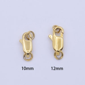 24K Gold Filled 10mm, 12mm Lobster Clasps Claw Closure Jewelry Supply in Gold & Silver for Necklace Bracleet Anklet Supply | K299 - K302