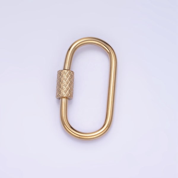 Stainless Steel 25mm Textured Tube Carabiner Clasps Closure Finding | Z-692