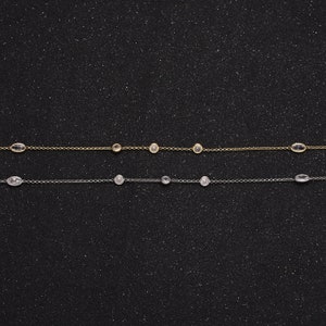 16K Gold Filled Klare runde Oval CZ Rolo Unfertige Kette in Gold & Silber Satelliten Kette für die Schmuckherstellung | ROLLE-1365 ROLLE-1366