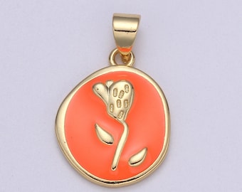 Green Orange Pendant Gold Charms Blue PD-2191 Dainty Skyblue 1pc Enamel Tulip in 24k Gold Round Charm Enamel Flower Charm Black Green Orange Pendant Gold Charms Blue PD-2191 Dainty Skyblue 1pc Enamel Tulip in 24k Gold Round Charm Enamel Flower Charm Black