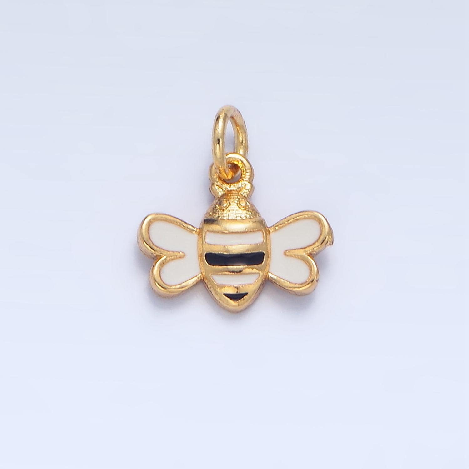 Black & White Mini Bee 24k Gold Filled Insect Charm | X826 - Etsy