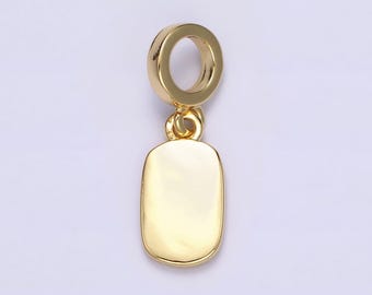 14k gold filled mini engravable rectangular bar charm | n1022