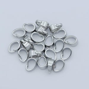 1x charm bail 7.7x5.4x3.5 silver bail for charm pendant component jewelry making supply