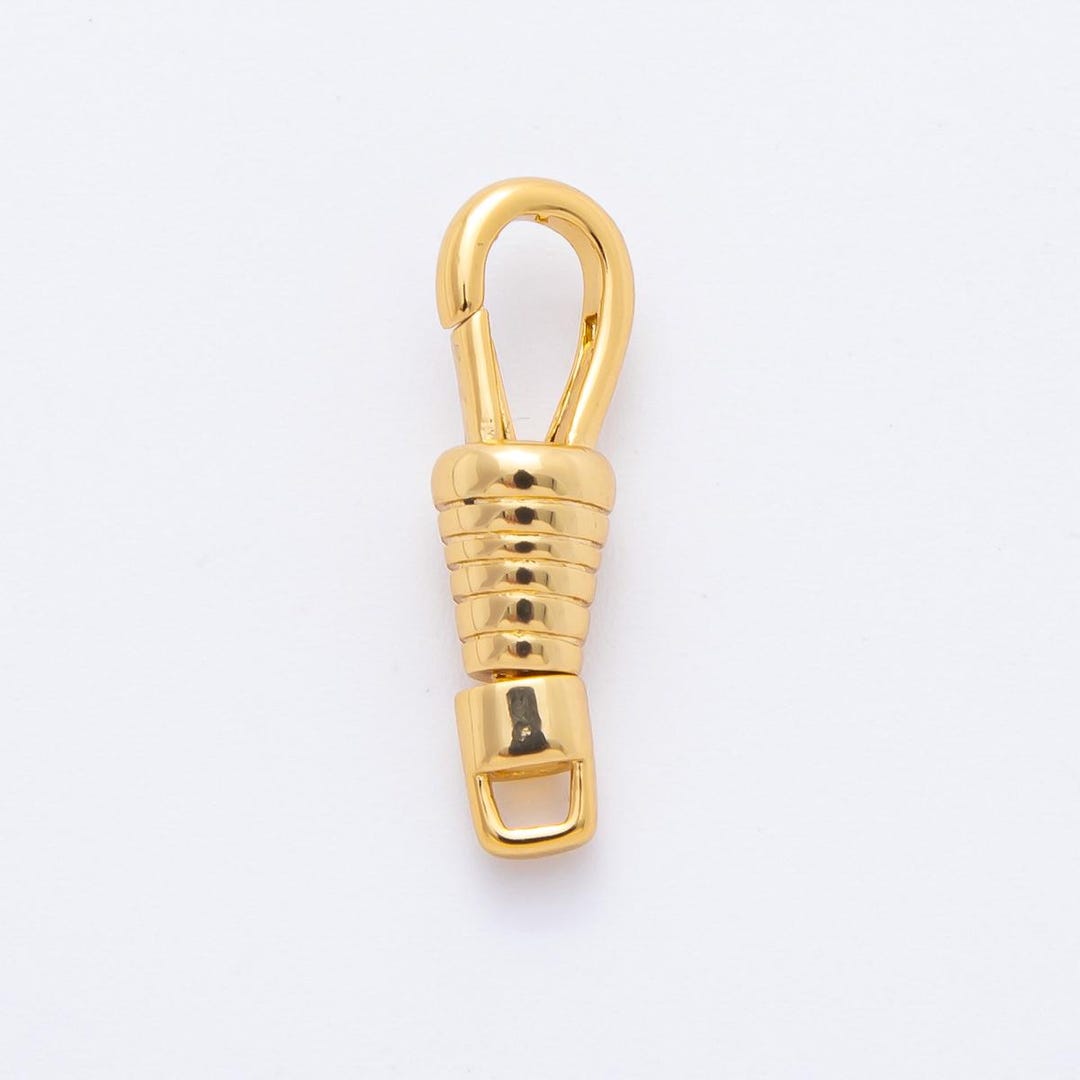 18K Gold Filled 20mm Ribbed Push Gate Clasp Swivel Clasps Closure