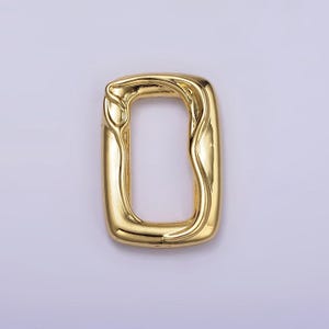 14k gold filled rectangle gold molten charm abstract geometric charm | z-615