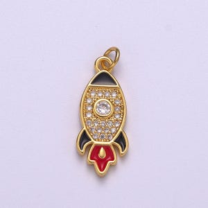 18k gold filled to the moon rocket emoji charm stocks, game stop stonks funny gift for her, day trader fintwit woman girl supply