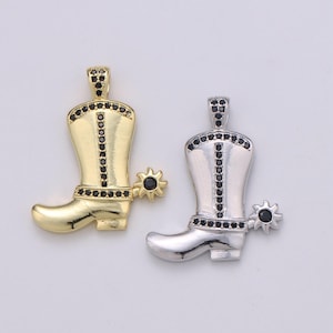 24k gold  cowboy boot charm, gold cowboy boots charm for necklace or bracelet, cowgirl charm, rodeo cowgirl jewelry pd 2027