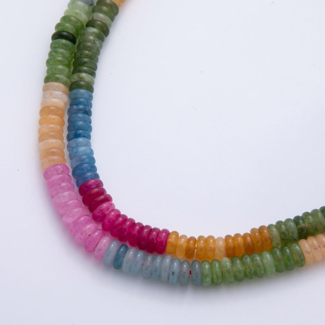 One Colorful R Bead Rainbow Colorful Agate Rondelle Beads 4x6 Mm Mix Color Candy Beads ...
