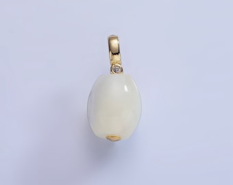 Mooie witte ovale peer parel charme Teardrop echte zoetwater bruiloft parels hanger P1789