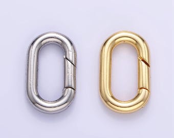 Mini gold oval spring gate ring clasp for jewelry necklace bracelet purse oval push gate snap hook for charm holder jewelry making carabiner