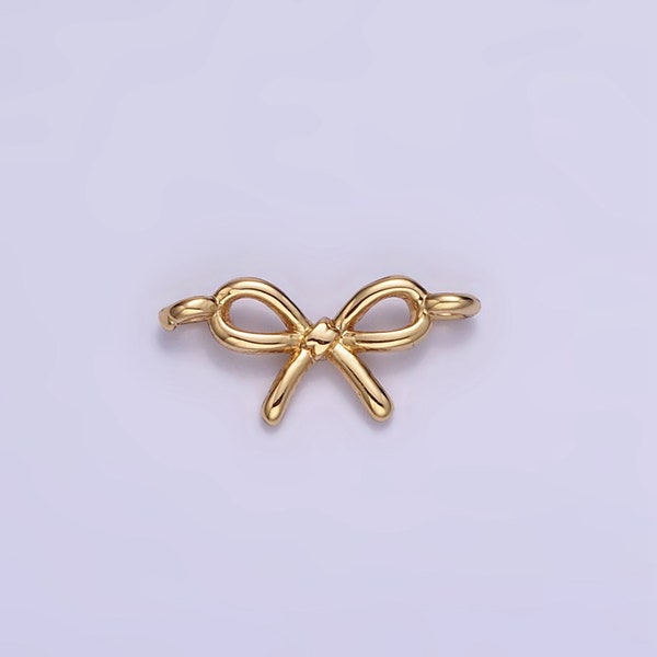 Mini 14k Gold Filled Bow Charm Connector 11mm Tiny Bow Link Connector for Bracelet Necklace Supply Jewelry Making | G391