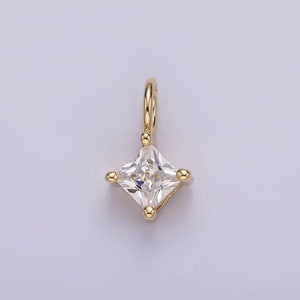 Tiny Diamond Shape Charm, Micro Pave CZ Charm, 14K Gold Filled Pendant Dainty Love Minimalist Necklace Charm for Jewelry Making AG561