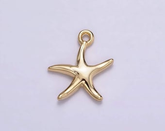 16k gold filled mini minimalist star fish ocean animal add-on charm | n954