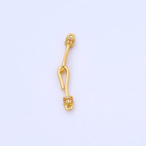 14k gold filled 30mm hook loop micro paved cz connector jewelry findings supply | z-660
