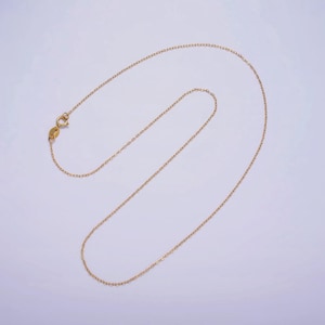 Dainty 24k gold vermeil cable chain necklace 925 sterling silver necklace chain w/ heavy 24k gold plated 15.35 inch | wa1980