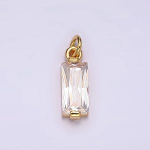24-karaats gold filled doorzichtige baguette cz bezel add-on bezel | ac881