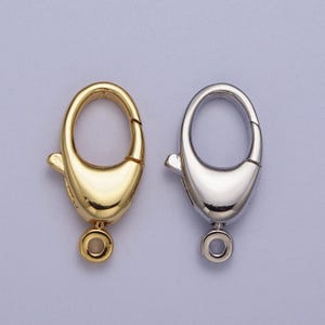 1pc wholesale lobster clasp 24k gold filled oval lobster claw  for jewelry making, size option 18 x 10.5 mm z196