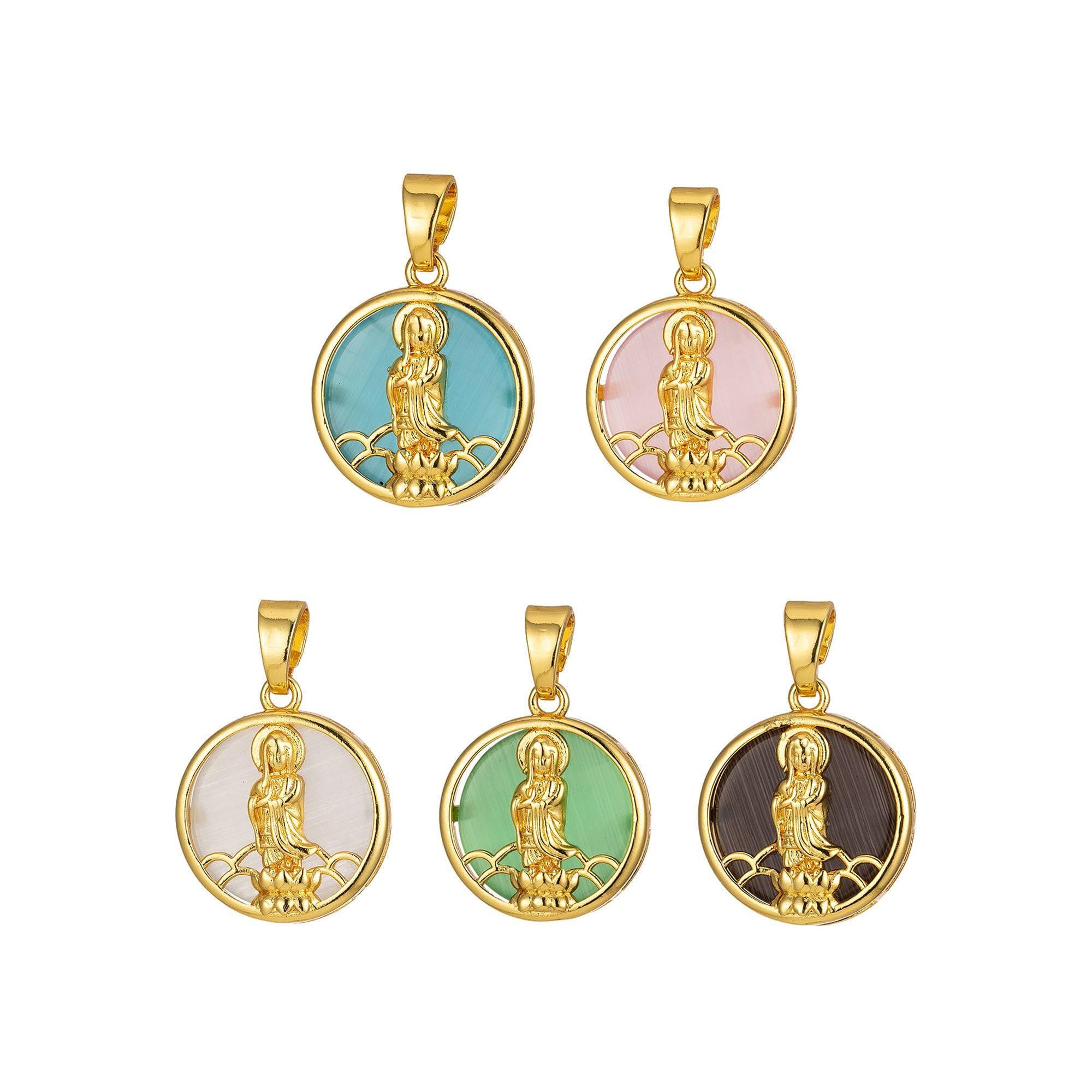 1pc quan yin pendant buddha kuan yin dainty religious necklace bracelet charm findings for jewelry making