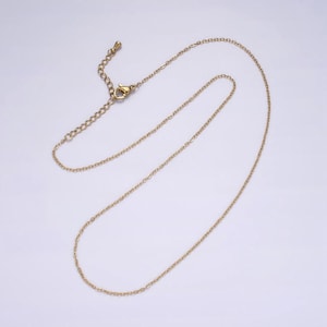 Collar minimalista de 18 pulgadas con cadena de cable de acero inoxidable de 1,3 mm y extensor / wa-2275