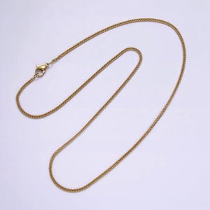Stainless steel 1.5mm dainty curb chain 18 inch layering necklace | wa-2000