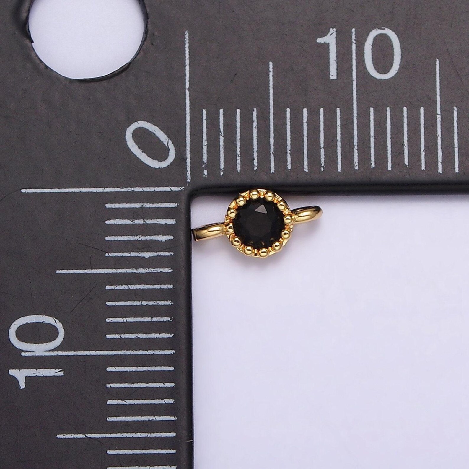 Y765 24k Gold Filled Black, Clear, Green, Red Round Cz 7.5mm Beaded ...